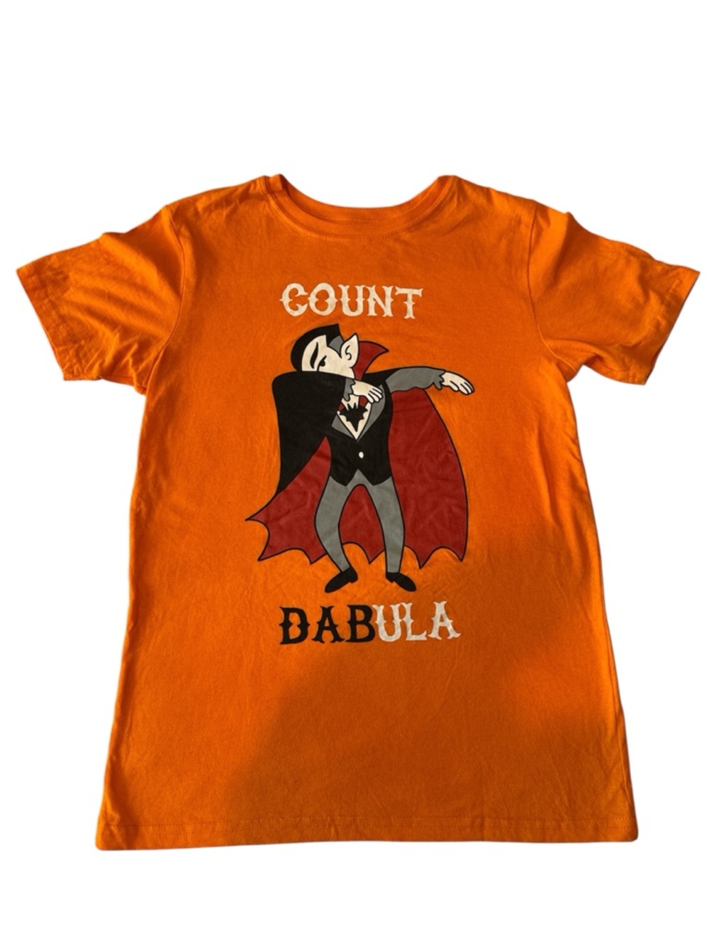 Kids Orange 'Count Dabula' Vampire Graphic Tee